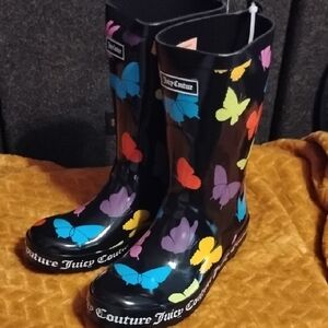 Juicy Couture Kids Colorful Butterfly Rain Boots
